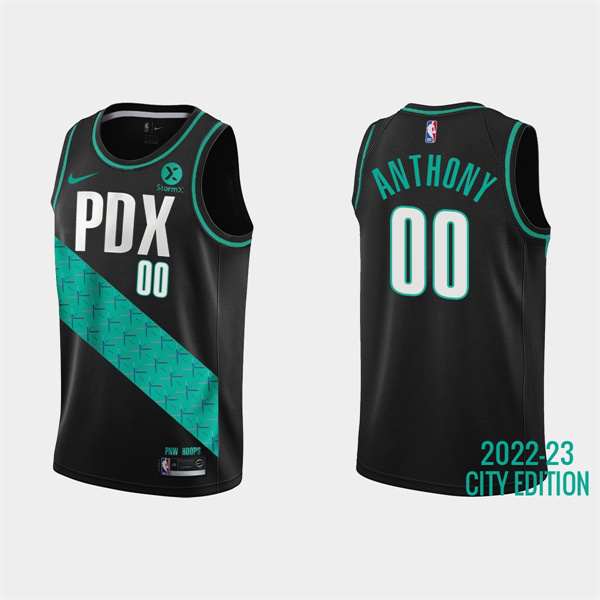 Men's Portland Trail Blazers Customized 2022-23 Black City Edition Stitched Basketball Jersey